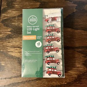 Winter Wonder Lane Battery Operated LED Light Set Red Car 18 Lights Warm NEW